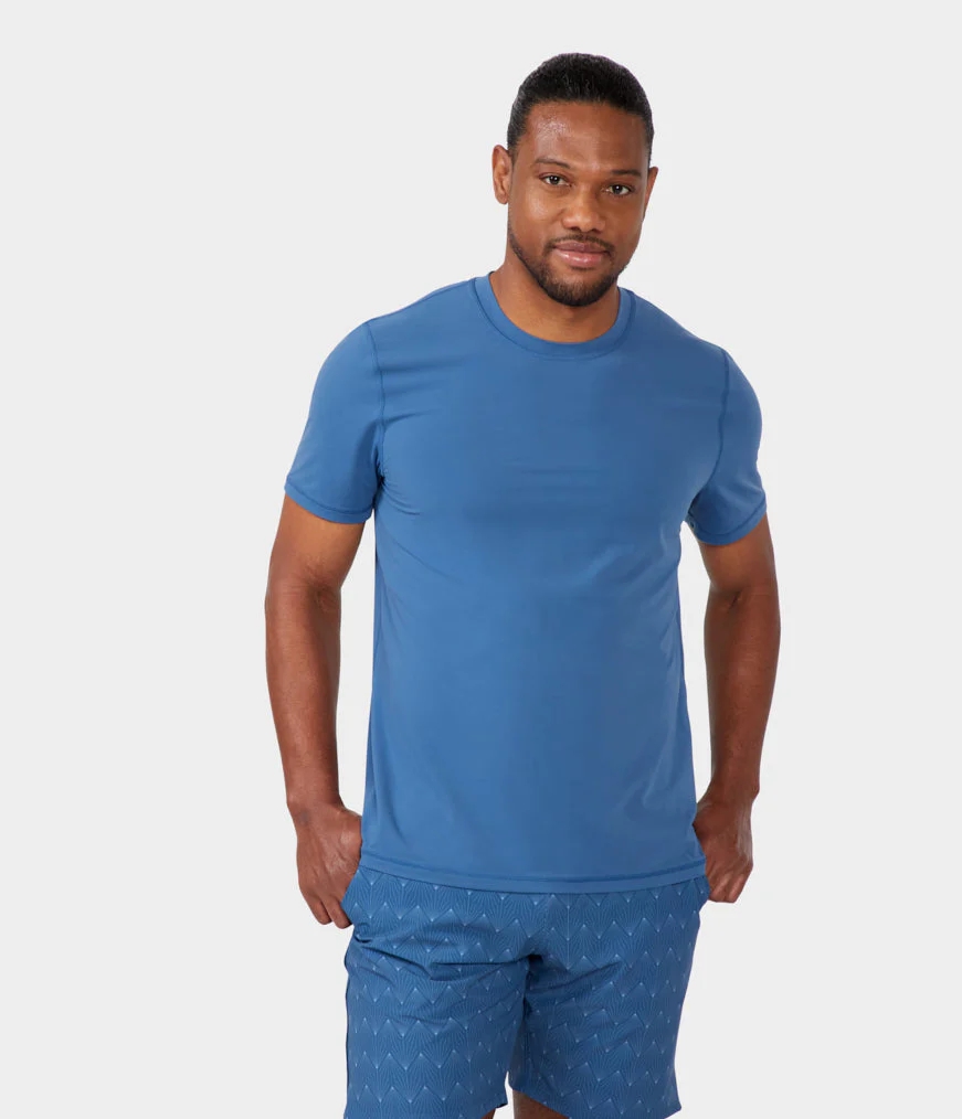 Men's Manduka REVIVE T Shirts Blue | 7206502